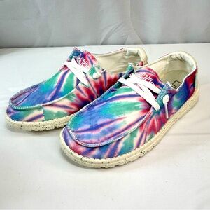 Women’s Hey Dude Wendy Rose Candy Tie-Dye Shoes size 9